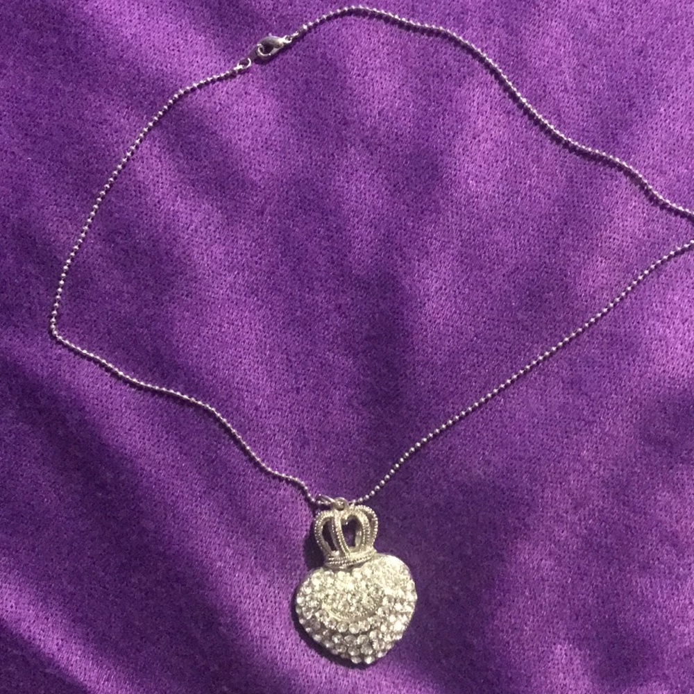 Crown over heart necklace